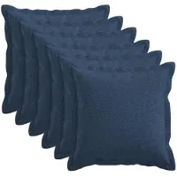 vidaXL Kussensloop 6 st HOUTEN Blauw 50 x 50 cm Faux Linnen
