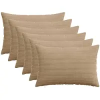 vidaXL Kussensloop 6 st HEERLEN Bruin 50 x 80 cm corduroy