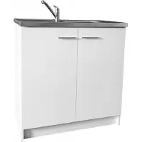 Stamar | Keukenonderkast - met spoelbak - kraan 80 cm - wit