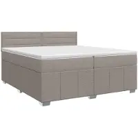 vidaXL Boxspringbed met matras met hoofdeinde Taupe 200 x 200 cm Stof
