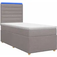 vidaXL Boxspringbed met matras en hoofdeinde, taupe, 80 x 200 cm, stof