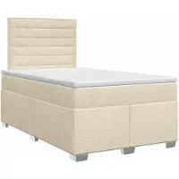 vidaXL Boxspringbed met matras Crèmekleurig 120 x 190 cm Stof