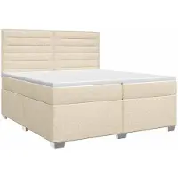 vidaXL Boxspringbed met matras Crèmekleurig 200 x 200 cm Stof