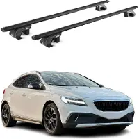 Aurilis Aluminium dakkapdrager voor Volvo V40 Cross Country 2012-2019, 5-deurs, zwart, met ABE-certificering, 2-delig