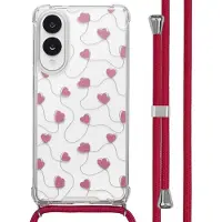 IMoshion Design hoesje met koord voor de Samsung Galaxy S25 Edge - Dusty Rose Connected Hearts