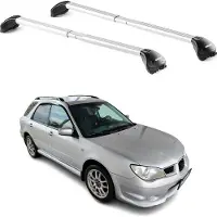 Aurilis Draagbalken voor Subaru Impreza Wagon, modeljaren 1993-2010, 5-deurs, aluminium, zilverkleurig, 2-delig, met ABE-certificaat