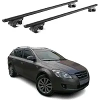 Aurilis Draagrek bagagedrager voor Kia Cee'd Wagon ED 2007-2012, aluminium, zwart, 2-delig, met ABE-certificaat