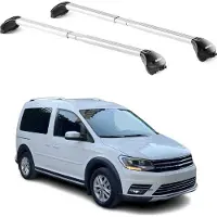 Aurilis Draagbalken, basisdrager voor VW Caddy Alltrack, modeljaren 2016-2021, 5-deurs, aluminium, zilver, met 2x ABE-certificaat