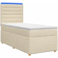vidaXL Boxspringbed met matras Crèmekleurig 100 x 200 cm Stof