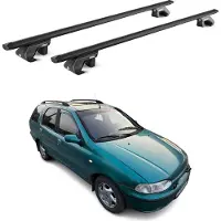 Aurilis Draagrek/bagagerek voor Fiat Palio WeekEnd, bouwjaar 1996-2007, aluminium, zwart, 2-delig, met ABE-certificaat
