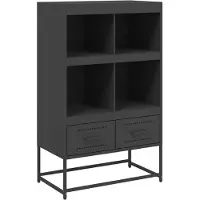 vidaXL Hoge kast, zwart, 68x39x111,5 cm, staal