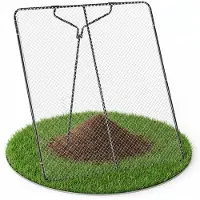 Relaxdays Sieef voor organisch afval, 10x10 mm, HxB: 100 x 80 cm, verzinkt, staal, tuinsieve voor aarde en compost, antraciet/zilver