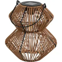 Countryfield Solar Lantaarn bruin H23cm bruin Jute Decoratief beeld