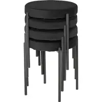 Northio Eetkamerkrukken, set van 4, stapelbaar, barkrukken met beklede zitting, fluweelbekleding, zwart, 41,5 x 41,5 x 46 cm