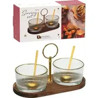 Intratuin Serveerset Transparant / Naturel 20,5 X 6,5 X 10,5 Cm 5-delig