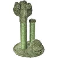 Amazon Basics A. Basis kraboom voor huiskatten, kraboom in de vorm van een cactus, 3 stammen, 68 cm, groen