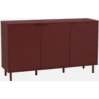 Sweeek Dressoir met 3 deuren houtdecor en metaal 120cm Bordeauxrood