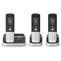 Alcatel FX990 Voice Trio: Draadloze DECT-telefoon, zwart/grijs, met antwoordapparaat - Set van 3 handsets, Kleurendisplay met hoge resolutie, handsfree functie, oproepblokkering, VIP-beltoon