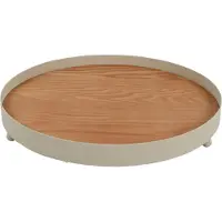 Countryfield Dienblad crème metaal Ø35cm crème Hout Decoratief
