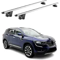 Aurilis Draagbalken, basissteunen voor Renault Koleos mk2, modeljaren 2016-2025, 100 kg draagvermogen, aluminium, zilverkleurig, 2-delig, met ABE-certificaat