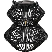 Countryfield Solar Lantaarn zwart H23cm zwart Jute Decoratief beeld