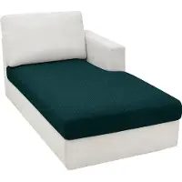 Benza Ibenzoa Stretch-bankhoezen voor L-vormige hoekbanken, inclusief chaise longue – rekbare, ademende beschermhoes, gemakkelijk te onderhouden en vormvast, 85% polyester/15% Elasthan, zwartgroen
