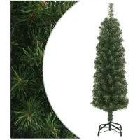 vidaXL Kunstkerstboom met standaard smal 120 cm PVC groen