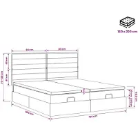 vidaXL Ottoman bed met matras en hoofdeinde, 2 stuks, lichtgrijs, stoffen bekleding