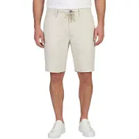 NZA Crèmekleur linnen korte broek New Zealand effen met omslag