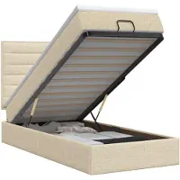 vidaXL Ottoman bed met matras Crèmekleurig 100 x 200 cm Stof