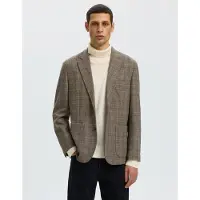 Selected Wolmix Single-breasted Blazer Heren Bruin 48