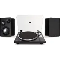 AVCOM 3-Way Active Stereo Turntable System with Audio-Technica Stylus Black