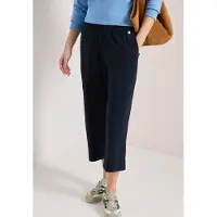 Cecil Dames 3/4 High Waist broek met wijde pijpen in Loose Fit - Blauw - XXL