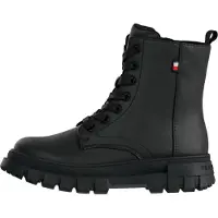 Tommy Hilfiger enkelboots met profielzool - zwart Meisjes Polyester - maat 41