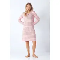 Hajo Premium katoen dames nachthemd roze gemêleerd | Maat 36/38