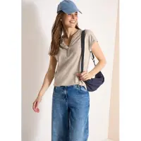 Cecil Dames Shirt met tuniek en split aan de hals - Beige - M