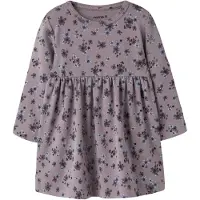 Name it Jurk lichtblauw / mauve / donkerlila / zwart