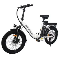 Shengmilo Opvouwbare elektrische e-bike BZ20PLUS voor volwassenen, geschikt voor elk terrein, met spakenwielen, 48V 18,2Ah accu, maximaal draagvermogen 120 kg, wit