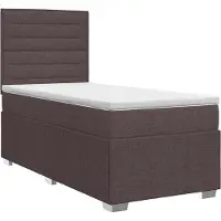 vidaXL Boxspringbed met matras Donkerbruin 100 x 200 cm Stof