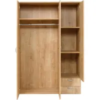 Merkloos Multifunctionele garderobekast met 3 deuren en planken, 120 cm breed