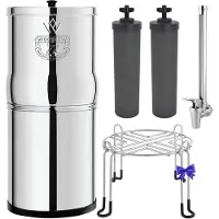 Merkloos Gravity-waterfiltersysteem met een basis van roestvrij staal