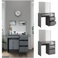 Vicco Kaptafel Sherry Grijs 90 cm met spiegel, Model 41283
