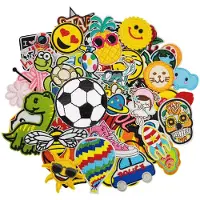 Merkloos 60 patches voor kleding - Geborduurde applicaties met dieren, planten en fruit - DIY-accessoires - Verschillende maten - Strijkapplicaties