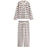 Next - Dames - Rugbypyjama met lange mouwen - Crème
