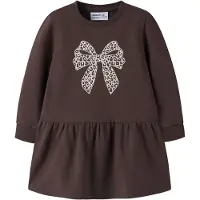 Name it Jurk crème / donkerbruin / zilver / wit