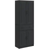 vidaXL Kast Set 2 st Zwart Bewerkt hout