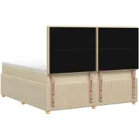 vidaXL Boxspringbed met matras Crèmekleurig 140 x 200 cm Stof