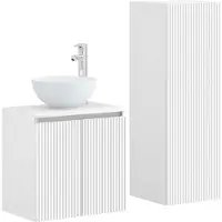 vidaXL Badkamerkast set, 2 stuks, wit, 33 x 34,5 x 100 cm