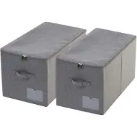Merkloos Opbergmand. Grote capaciteit, opvouwbaar, stofbestendig, wasbaar, met rits. Afmetingen: 56x32x33 cm. Opbergbox