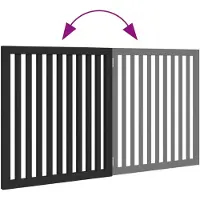 vidaXL Hondenhek inklapbaar 2 panelen 160 cm populierenhout zwart